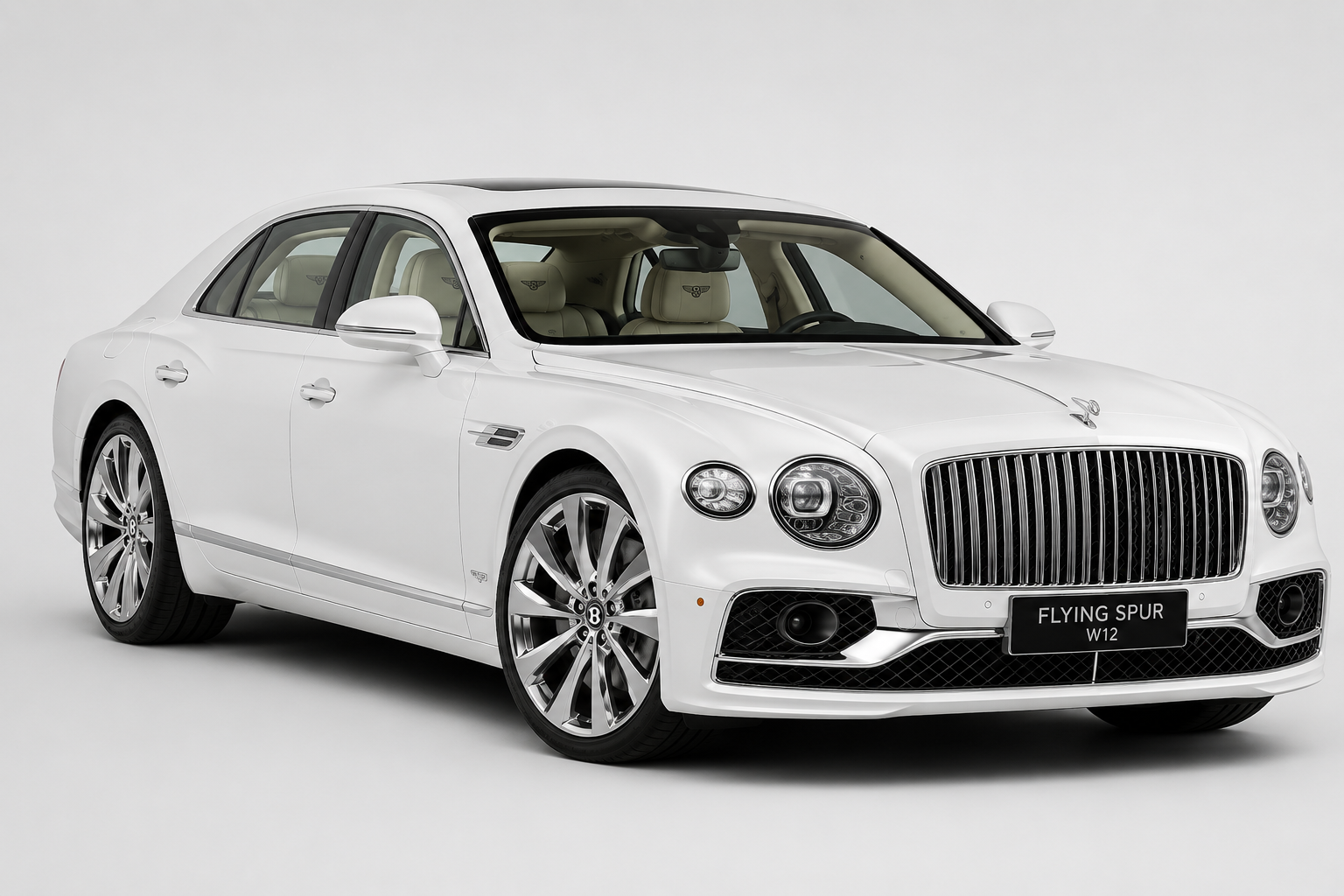 NEW SHAPE BENTLEY FLYING SPUR W12 WHITE (5-SEATER)
